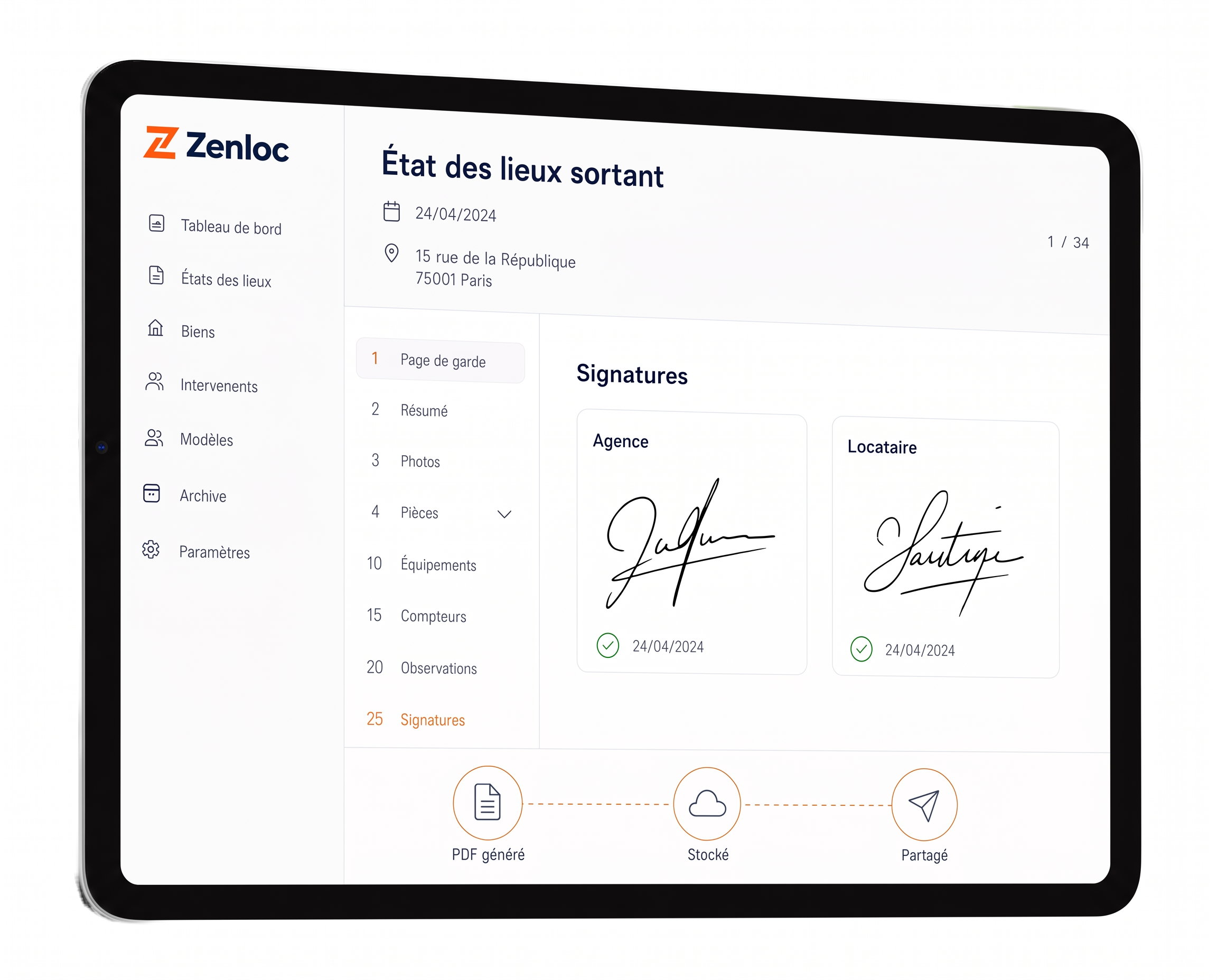 PDF généré, stocké et partagé